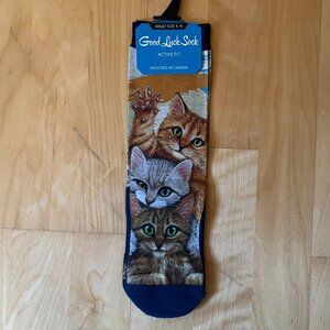 Good Luck Socks NWT Cats Adult Size 5-9
